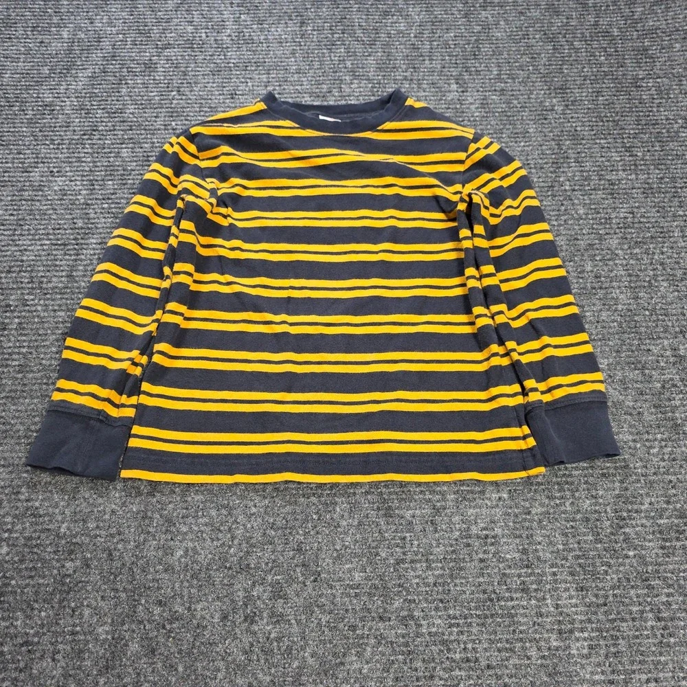 Gymboree Long Sleeve Striped T-Shirt Boy's Size 6 Navy‎ Blue Yellow 100% Cotton